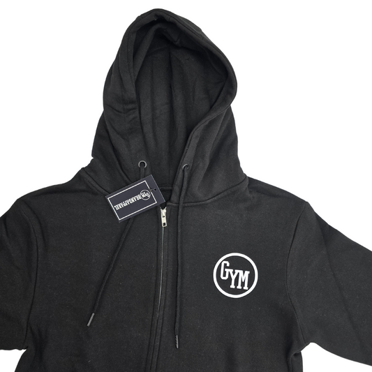 Small Black Unisex Zip-Up Hoodie