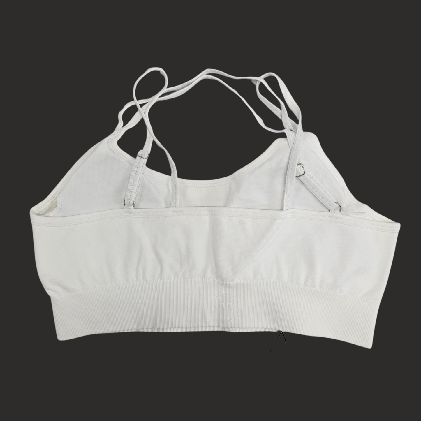 Large White, Strap Back Sports Bra